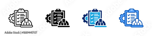 work procedure icon set multiple style collection