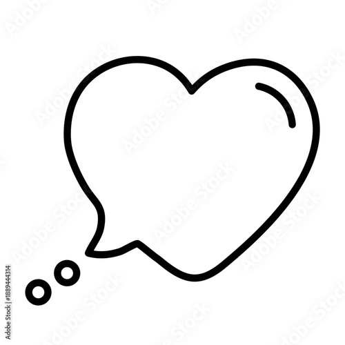 Heart Shaped Speech Bubble Icon Outline