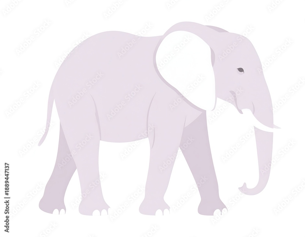 Fototapeta premium A light purple elephant with large ears