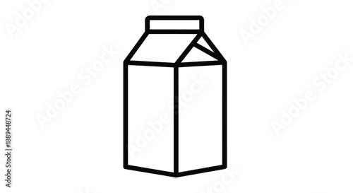 A simple black and white line drawing depicts a gable top carton likely containing milk or juice