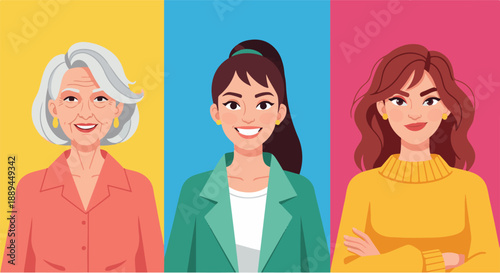 A vibrant illustration of a joyful woman skillfully capturing precious moments with her camera, embracing the art of photography and visual storytelling