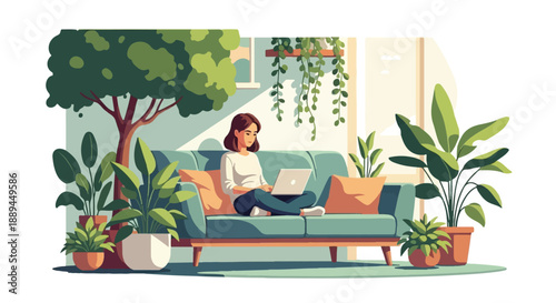 A vibrant illustration of a joyful woman skillfully capturing precious moments with her camera, embracing the art of photography and visual storytelling