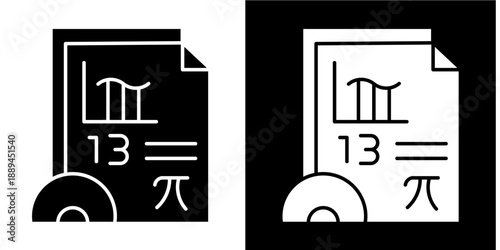 Math Icon Set White Glyph Style Collection