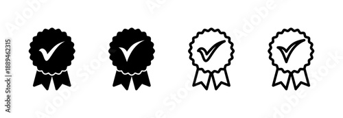 Approved icon vector illustration. Certified Medal Icon. check mark