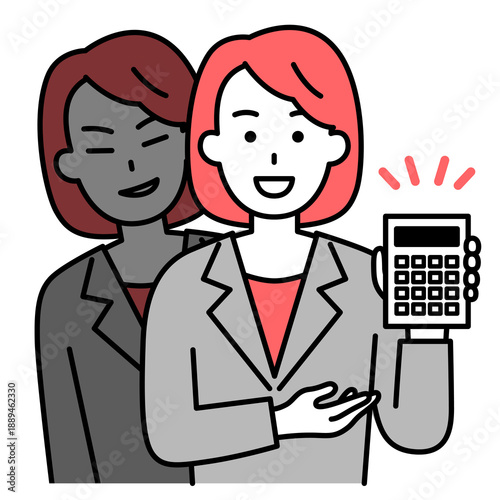 悪徳業者のスーツの女性