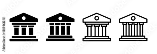 Bank icon vector illustration. Bank sign and symbol, museum, university