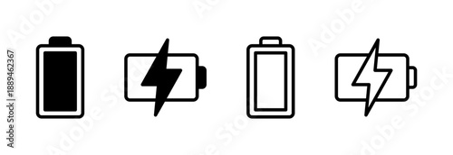 Battery icon vector illustration. battery charging sign and symbol. battery charge level