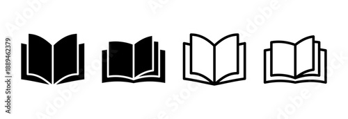 Book icon vector illustration. open book sign and symbol. ebook icon