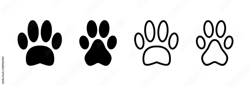Fototapeta premium Paw icon vector illustration. paw print sign and symbol. dog or cat paw