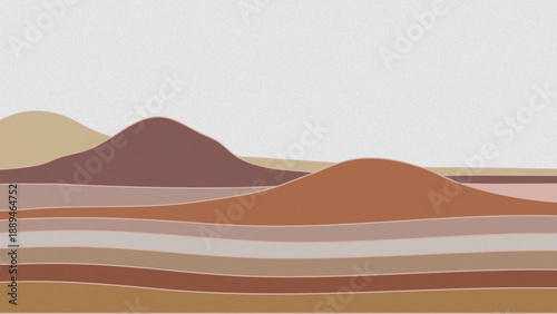 Abstract Desert Landscape Background with Layered Hills
