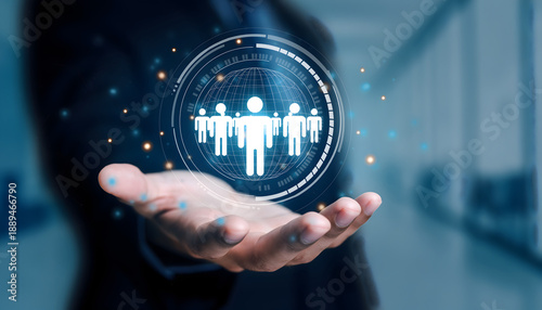 Digital Human Resources Network Concept