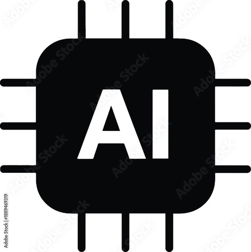 Artificial Intelligence Microchip Circuit Board.