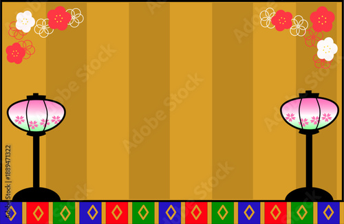 ひな人形飾り台の背景・壁紙3
