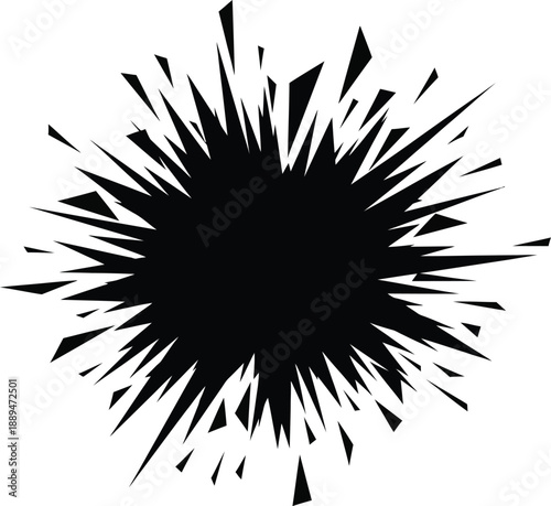 Black Explosion Burst Graphic Design Element.