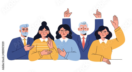 Human Centered Leadership Concept for Presidents? Day Flat Vector Illustration