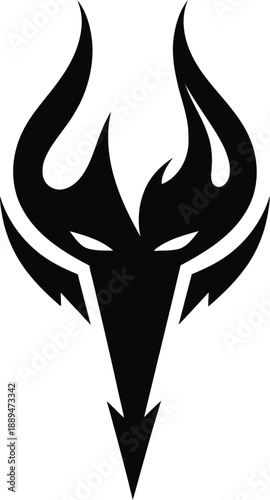 Black Stylized Deer Head Logo Design.