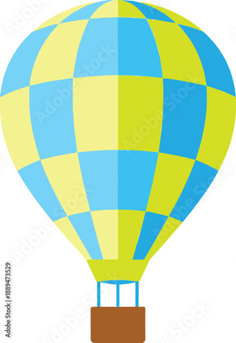 Blue and Yellow Hot Air Balloon.