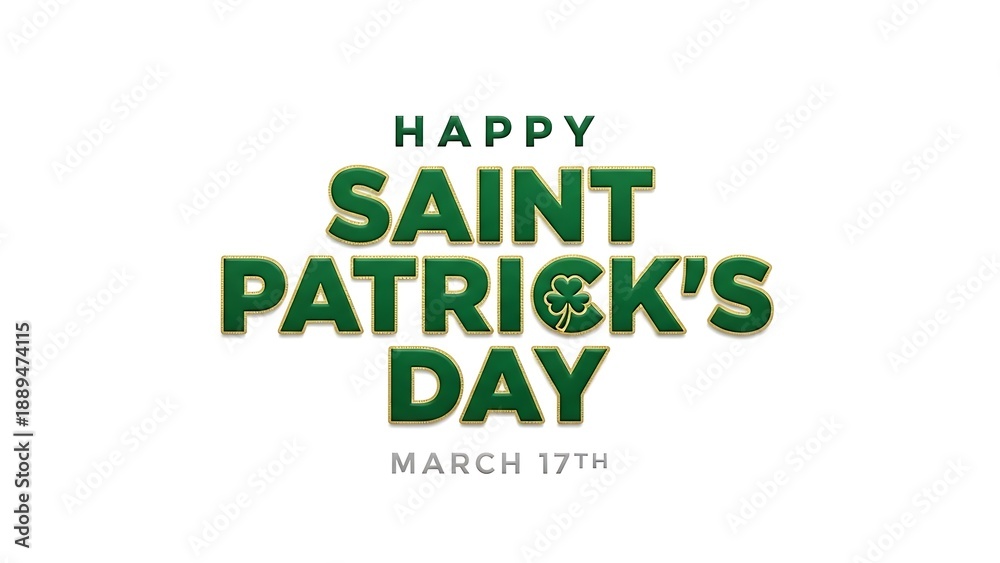 Fototapeta premium Happy saint patrick's day celebration with shamrock emblem on march 17th