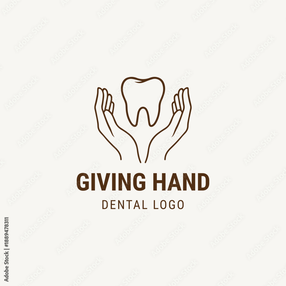 Fototapeta premium Hand teeth logo design template 