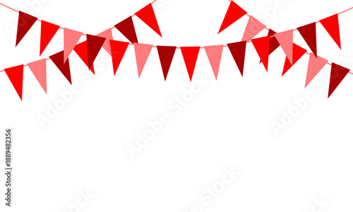 red pink triangle flags garland on, valentine's day template, spring easter holiday background