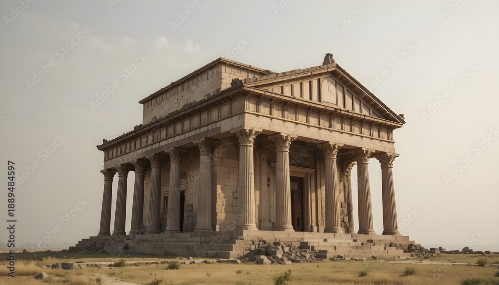 Fototapeta premium Ancient historical landmark, minimal background, professional stock photo