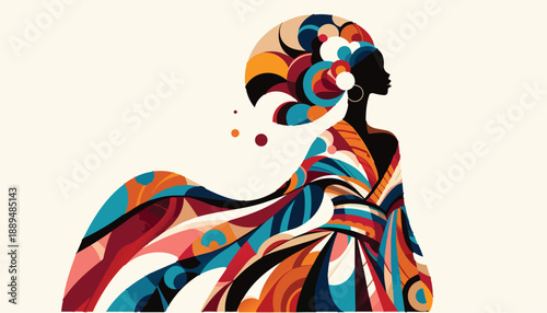 Girl in Kimono with Dynamic Design