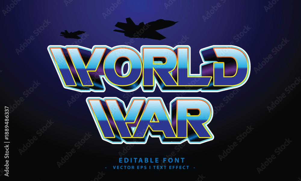 Obraz premium World War Military Bold Text Effect