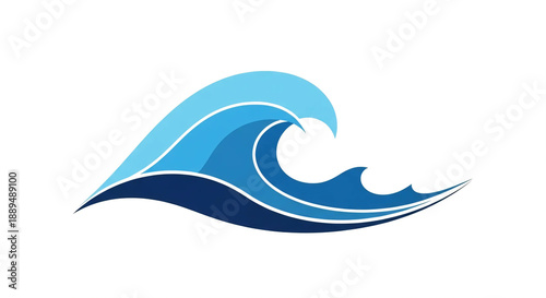 Abstract blue wave pattern and nature element design featuring a vector illustration of a dolphin swimming in a liquid ocean splash symbol for a modern sea logo wallpaper