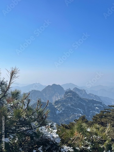 snow covered mountains