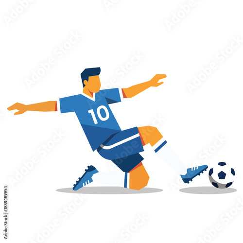 soccer players pose or movement when play with ball