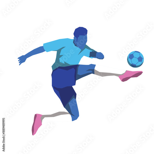 soccer players pose or movement when play with ball