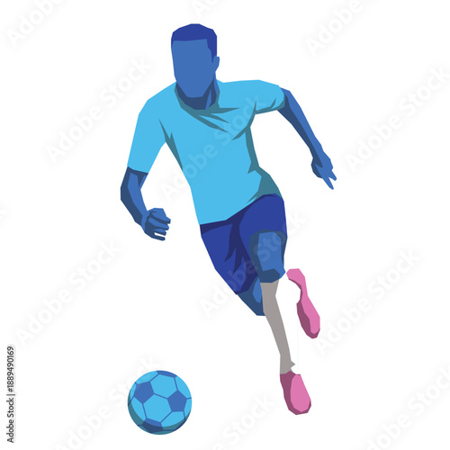 soccer players pose or movement when play with ball