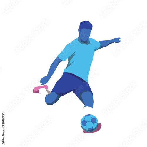 soccer players pose or movement when play with ball