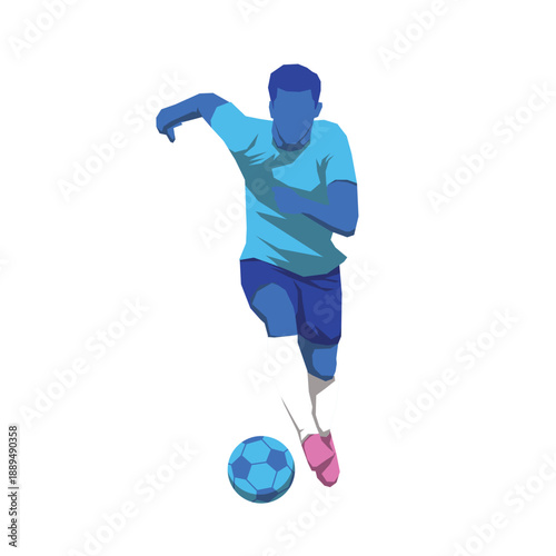 soccer players pose or movement when play with ball