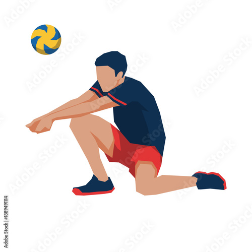 volleyball players pose or movement when play volleyball
