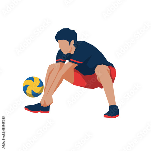 volleyball players pose or movement when play volleyball