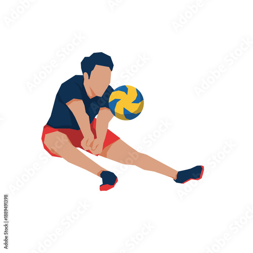 volleyball players pose or movement when play volleyball