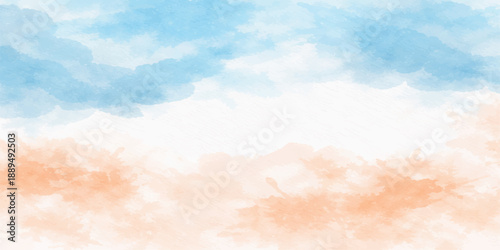 A beautiful bright blue summer sky background features a clear atmosphere with white clouds and sunlight filtering through a high grunge texture for a beautiful abstract nature landscape