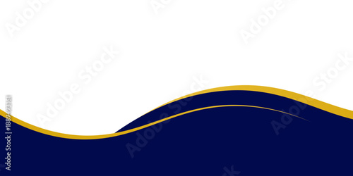 Elegant blue and gold wave background with a modern, minimalist design, perfect for banners, presentations, or business templates. vector illustration