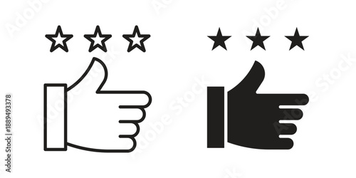 Customer feedback icon, line symbols on white background. EPS10