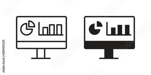 Dashboard icon, line symbols on white background. EPS10