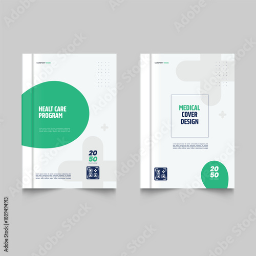 Set of Healthcare program flyer design medical flyer and Modern medical leaflet design template. Medical cover design for a health care program featuring.