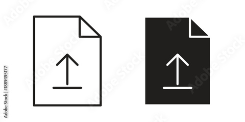 File upload icon, line symbols on white background. EPS10