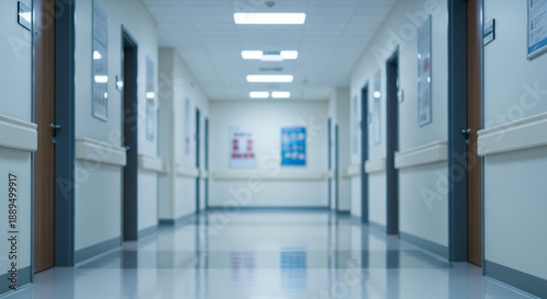 blur image background of corridor in hospital or clinic image.
