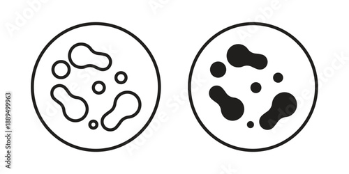 Microorganism icon, line symbols on white background. EPS10