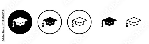 Education icon logo design. Graduation cap sign and symbol. Graduate. Students cap