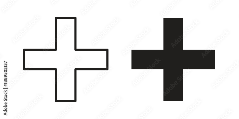 Fototapeta premium Plus icon, line symbols on white background. EPS10