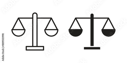 Scales icon, line symbols on white background. EPS10