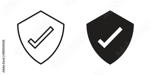 Security icon, line symbols on white background. EPS10