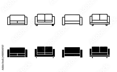 Selection of sofas and couches in different designs and colors for home interior furniture or living room decor showcasing comfort style modern and classic seating arrangements upholstered furniture.